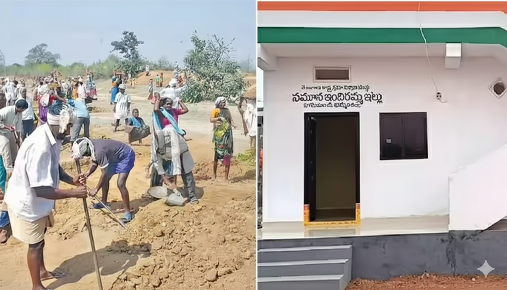 ఇందిరమ్మ ఇళ్ల లబ్ధిదారులకు శుభవార్త: నిర్మాణానికి ఉపాధి హామీ కూలీలు